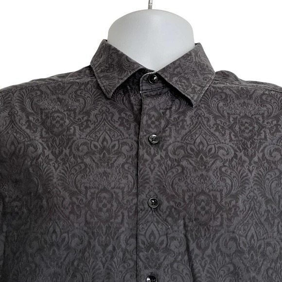 ROBERT Graham Button Down Charcoal Paisley Shirt Size M - Picture 1 of 9